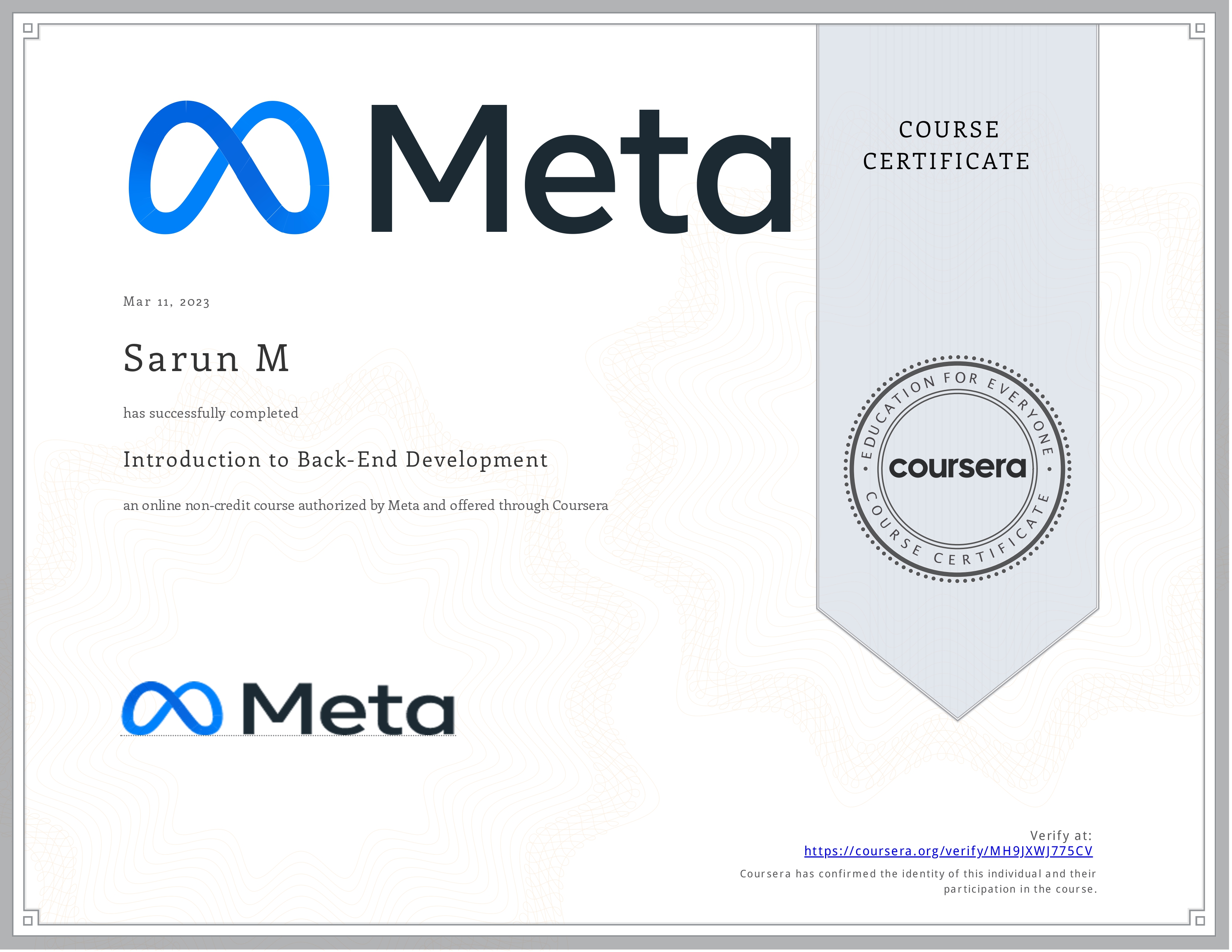 certificate